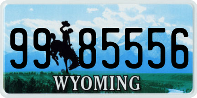 WY license plate 9985556