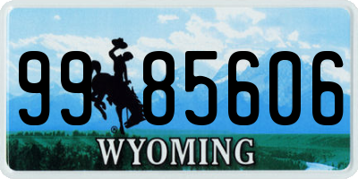 WY license plate 9985606