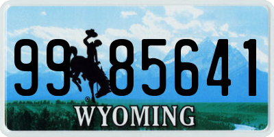 WY license plate 9985641