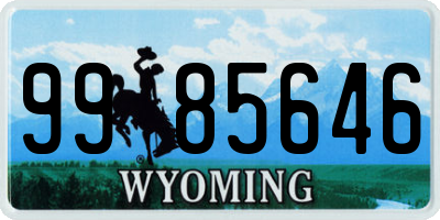 WY license plate 9985646