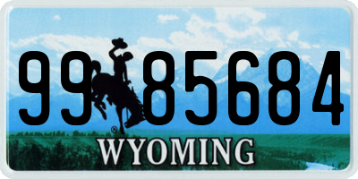 WY license plate 9985684