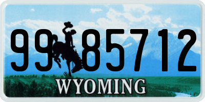 WY license plate 9985712