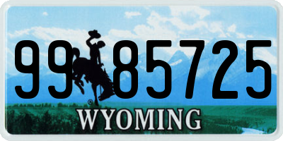 WY license plate 9985725