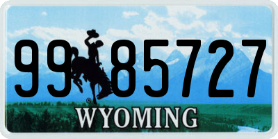 WY license plate 9985727