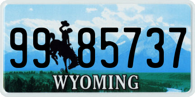WY license plate 9985737