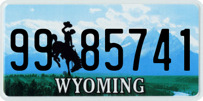 WY license plate 9985741