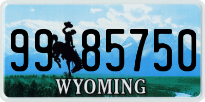 WY license plate 9985750