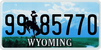 WY license plate 9985770