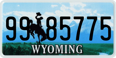 WY license plate 9985775