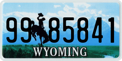 WY license plate 9985841