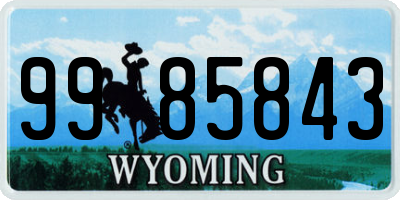 WY license plate 9985843