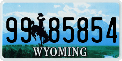WY license plate 9985854