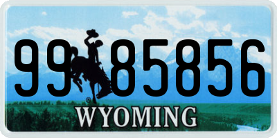 WY license plate 9985856
