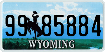 WY license plate 9985884