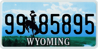 WY license plate 9985895