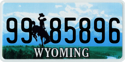 WY license plate 9985896