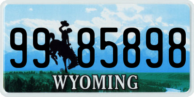 WY license plate 9985898