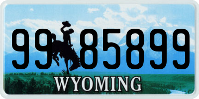 WY license plate 9985899