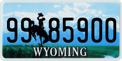 WY license plate 9985900