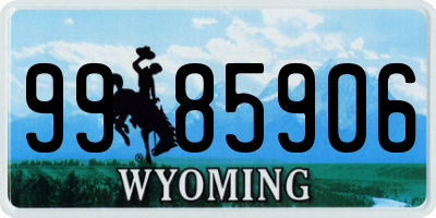 WY license plate 9985906