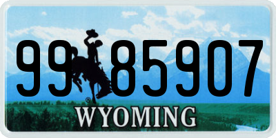 WY license plate 9985907