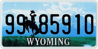 WY license plate 9985910