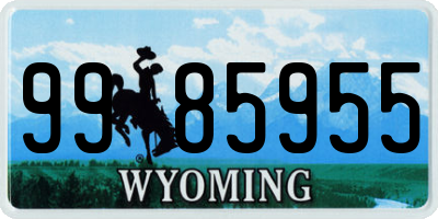 WY license plate 9985955