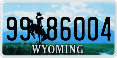 WY license plate 9986004