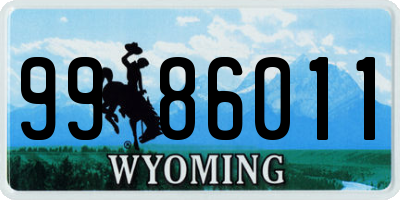WY license plate 9986011