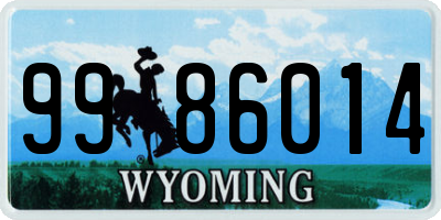 WY license plate 9986014
