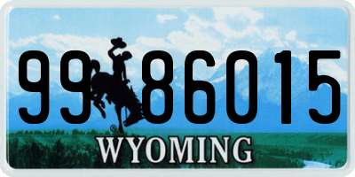 WY license plate 9986015