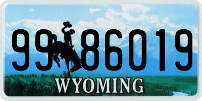 WY license plate 9986019