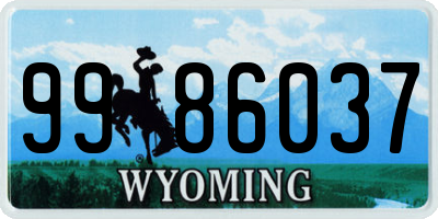 WY license plate 9986037