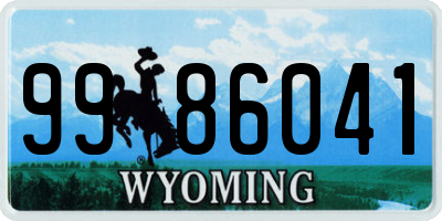 WY license plate 9986041