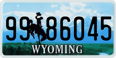 WY license plate 9986045