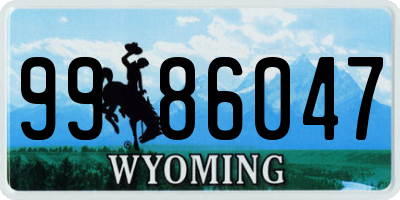 WY license plate 9986047