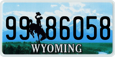 WY license plate 9986058