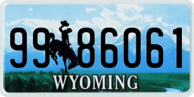 WY license plate 9986061