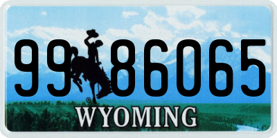 WY license plate 9986065
