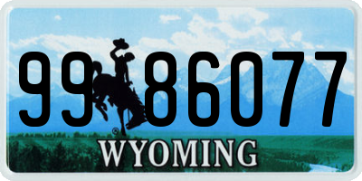 WY license plate 9986077