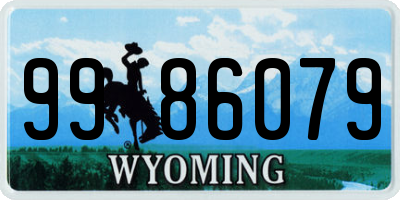 WY license plate 9986079