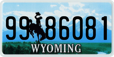 WY license plate 9986081