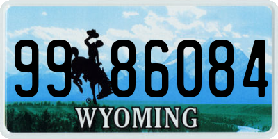 WY license plate 9986084