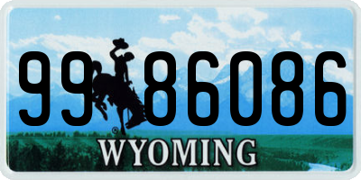 WY license plate 9986086