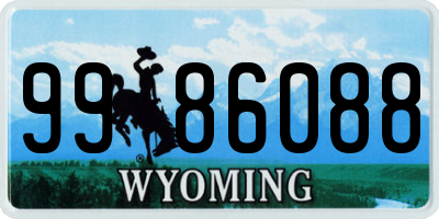 WY license plate 9986088