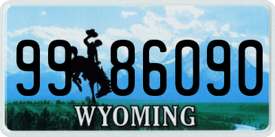 WY license plate 9986090