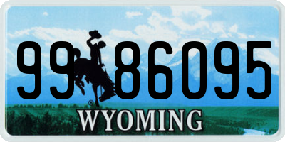 WY license plate 9986095