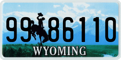 WY license plate 9986110