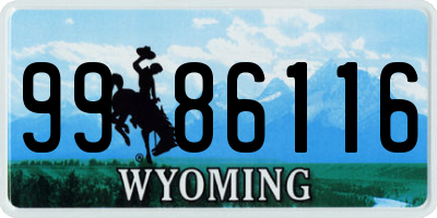 WY license plate 9986116