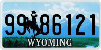 WY license plate 9986121
